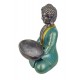 Figurine Bouddha & Coupelle, Collection Blue Faith, H 25 cm