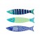 Set 3 magnets Frigo aimantés, Poissons Thème Mer 3, L 13 cm