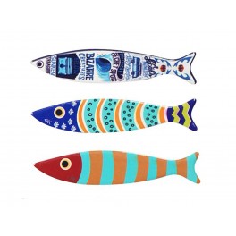 Set 3 magnets Frigo aimantés, Poissons Thème Mer 4, L 13 cm