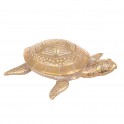 Décoration Mer Résine : Tortue Doré, Modèle Jungle Chic, L 18,5 cm