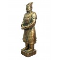 Statue Guerrier Xian Chinois, XL Résine Dorée, H 109 cm