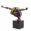 Statue Design Equilibre, Athlète sur socle, Coulées multicolores, L 37 cm