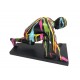 Statue Design Athlète Coureur, Coulées multicolores, L 32 cm