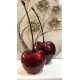 Fruit déco Céramique : Cerise Rouge Griotte Taille XL, H 16 cm (43 cm)