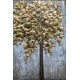 Tableau Métal 3D : Arbre au feuillage doré XL, H L 120 cm