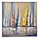 Tableau moderne : Voiliers multicolores, Encadrement Alu, H 80 cm
