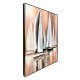Tableau moderne : Voiliers multicolores, Encadrement Alu, H 80 cm