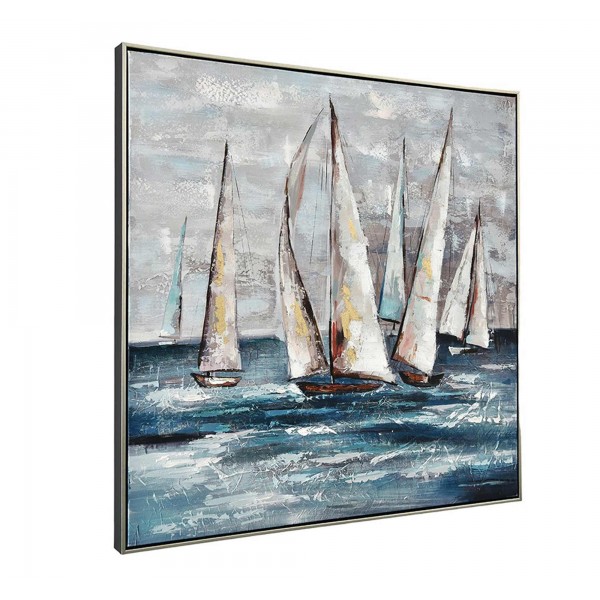 Tableau Peinture et Encadrement : Etreinte Multicolore, H 80 cm