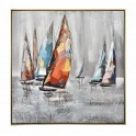 Tableau Marine : Régate multicolore, Textures & Couteau, H 80 cm