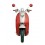 Déco Murale Métal : Silhouette Scooter Vespa Rouge et Gris, H 50 cm