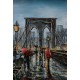 Tableau Métal 3D : Week-end à New York et Brooklyn Bridge, L 120 cm