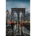 Tableau Métal 3D : Week-end à New York et Brooklyn Bridge, L 120 cm