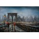 Tableau Métal 3D : Week-end à New York et Brooklyn Bridge, L 120 cm