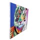 Tableau Animaux Design : Lion Multicolore Pop Art, H 60 cm