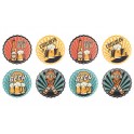 Set 8 sous-bocks Capsules : Motif Bières et Bistro, L 7,5 cm