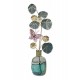 Bouquet Mural Design : Feuillage Eucalyptus bleu et Papillon, H 60 cm