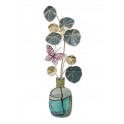 Bouquet Mural Design : Feuillage Eucalyptus bleu et Papillon, H 60 cm