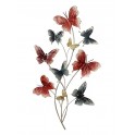 Décoration murale : Bouquet de papillons rouges et gris, H 87 cm