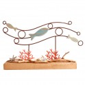 Déco Marine sur Socle : Fonds coralliens, Bulles et Poissons, L 40 cm