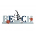 Déco Mer : Lettrages Beach mural ou à Poser, Bois et Métal, L 33 cm