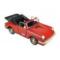 Porsche Miniature Laiton : Voiture de Sport Cabriolet, Rouge, L 25 cm