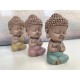 Set de 3 Moines de la Sagesse Assis 2, Collection Baby Zen, H 11 cm