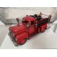 Véhicule Laiton : Camion de Pompiers Vintage en Métal, Rouge, L 36 cm