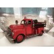 Véhicule Laiton : Camion de Pompiers Vintage en Métal, Rouge, L 36 cm