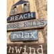 Déco murale Plage et Tongs : Beach : House rules at the beach, H 62 cm