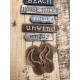 Déco murale Bois : Enjoy the beach, H 30 cm