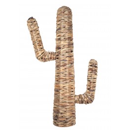 Cactus XL Contemporain, Feuilles de Bananier et Jonc de Mer, H 110 cm