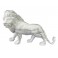 Sculpture Lion Design en résine, Modèle Origami Blanc marbré, L 36 cm
