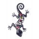 Gecko Mural Anthracite, Métal et Résine, Modèle RUBIS, H 31 cm