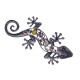 Gecko Mural Anthracite, Métal et Résine, Modèle RUBIS, H 46 cm