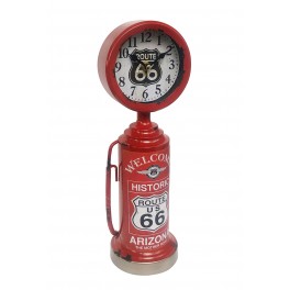 Horloge Station Essence rétro en métal, Bleu foncé, H 37 cm