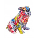 Bulldog Anglais, Modèle Assis en résine, Collection Graffiti, H 22 cm