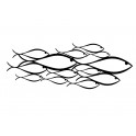 Déco murale Métal : Banc de Poissons stylisés noirs, L 83 cm