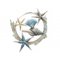 Déco Murale Marine : Coquillage et Etoiles de mer stylisés, H 72 cm