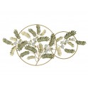 Déco Cercles entrelacés et Bouquet Floral, Vert et Blanc, L 121 cm