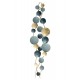 Déco murale abstraite : Géométrie dorée en gris et bleu, L 90 cm