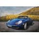 Tableau Métal 3D XL : La Porsche Cabriolet Boxter, Bleu, L 120 cm