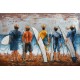 Tableau Métal 3D : Surfers et Beach break, Surf Spirit, L 120 cm