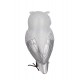 Figurine Hibou Blanc et Argent en résine, Collection LUDIK, H 15,5 cm