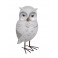 Figurine Hibou Blanc et Argent en résine, Collection LUDIK, H 15,5 cm