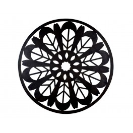 Décoration murale métal : Mandala anthracite en métal, H 82 cm