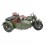 Moto en Laiton : Grand Side-Car, Modèle Vert Bouteille, L 37 cm
