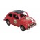 Véhicule Laiton Italien : Fiat 500 Rouge Vintage, L 11 cm