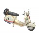 Grand Scooter Vespa Métal, Modèle Vintage Blanc 53, L 30 cm