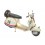 Grand Scooter Vespa Métal, Modèle Vintage Blanc 53, L 30 cm