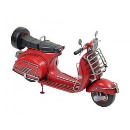 Grand Scooter Vespa Métal, Modèle Vintage Rouge, L 30 cm